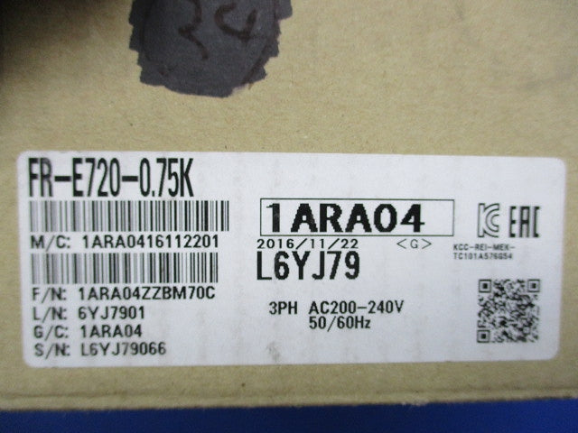インバータ FR-E720-0.75K