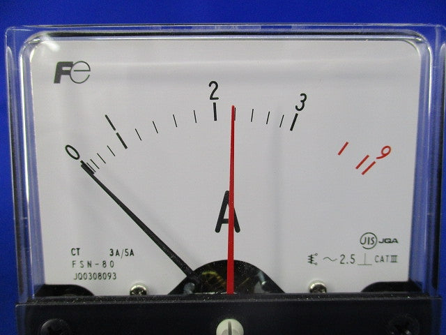 交流電流計 3A/5A(キズ汚れ有) FSN-80