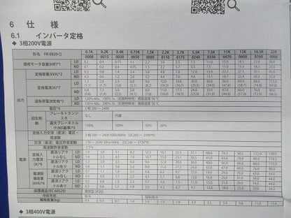 高性能・小型インバータ FR-E820-2.2K-1