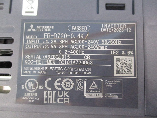 インバータ FR-D720-0.4K