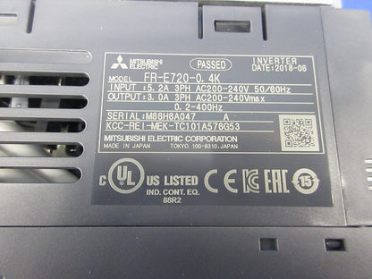 インバータ FR-E720-0.4K