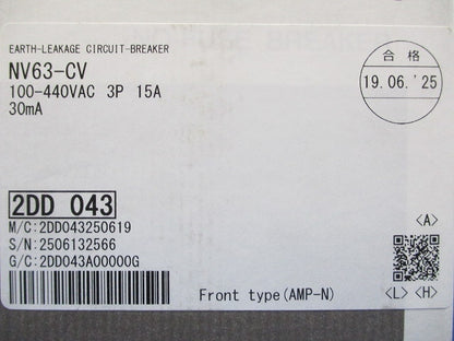 漏電遮断器 3P15A30ｍA 100-440VAC NV63-CV3P3E15A