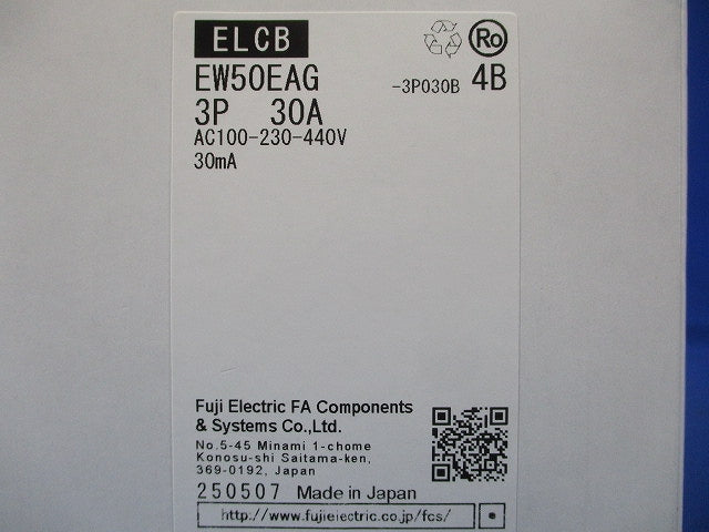 漏電遮断器 3P30A30ｍA AC100-230-440V EW50EAG3P30A