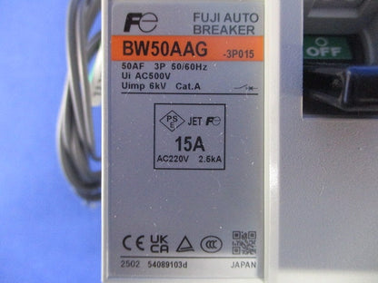 漏電アラーム遮断器 3P15A MAXAC440V BW50AAG3P15A