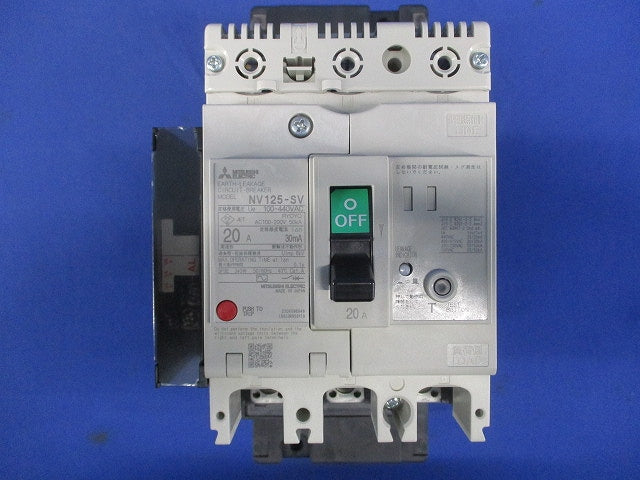 漏電アラーム遮断器 3P20A30ｍA 100/440VAC NV125-SV3P20A