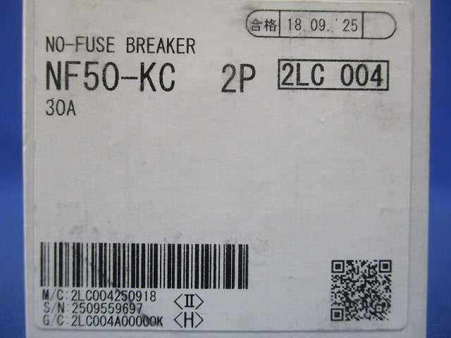 ノーヒューズブレーカ 2P30A NF50-KC2P30A