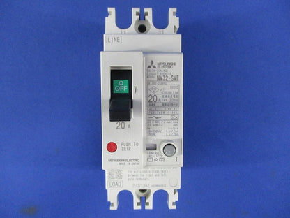 漏電遮断器 2P20A30mA 100-240VAC NV32-SVF2P20A