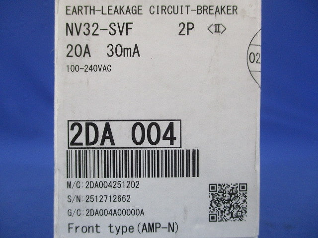 漏電遮断器 2P20A30mA 100-240VAC NV32-SVF2P20A