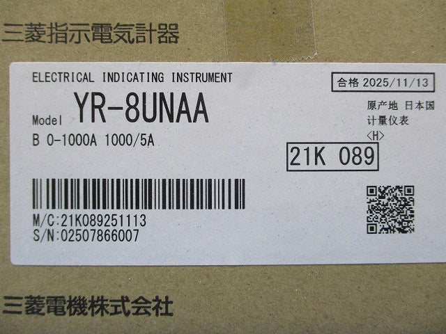 指示電気計器 B 0-1000A 1000/5A YR-8UNAAB0-1000A1000/5A