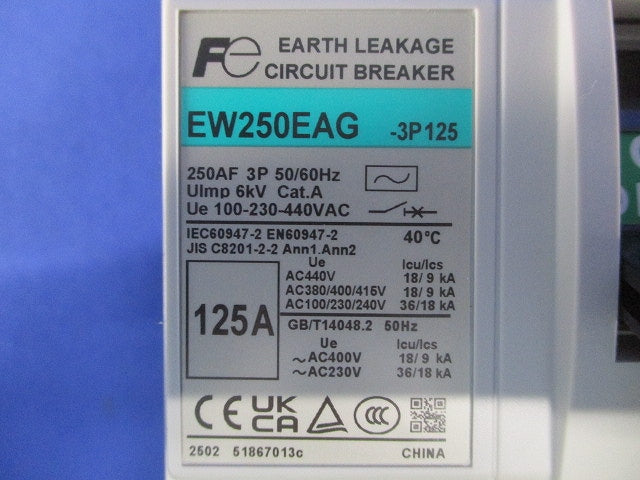 漏電遮断器 3P125A EW250EAG3P125A