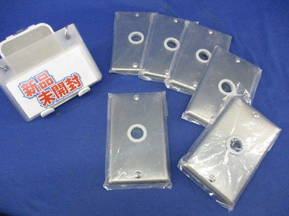 新金属大穴電話線プレート(取付枠付)(6枚入) WN7561