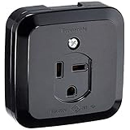 小型接地2P30A角型コンセント 250V ブラック WK3730B