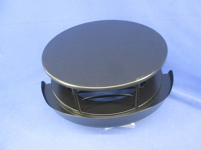 φ150 ステンレス製換気フード 円型フラットタイプ付ガラリ(ブラック) TF-150BK