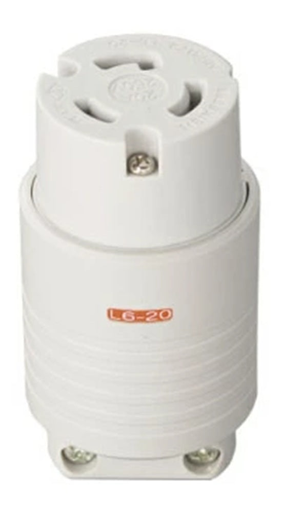 接地引掛コネクターボデー 白 2P L6-20R準拠 定格20A 250V M3端子 MH8172W