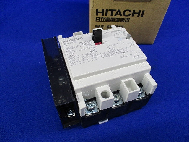 漏電遮断器 3P3E20A100mA 100-200VAC EB-50E3P20A