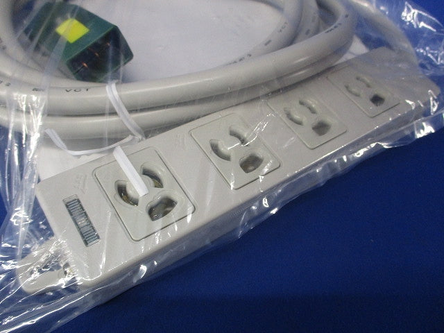 ハーネス用OAタップ4個口 接地2P抜け止め電源表示ランプ付 グレー WFA66347HG