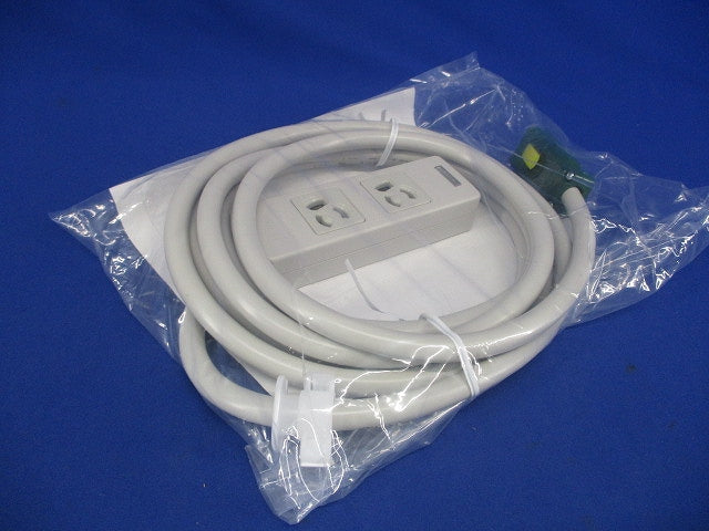 ハーネス用OAタップ 接地2P15A125V抜止電源表示ランプ付3m2コ口 グレー WFA66327HG