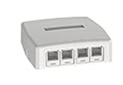 Cat6ローゼットボックスキット シャッター付き 4個口 白 JOQ4H600