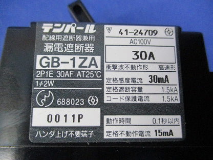 漏電遮断器 2P1E30A GB-1ZA