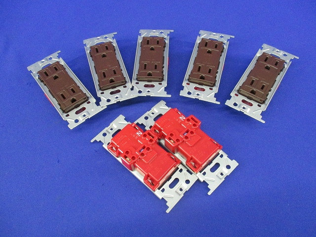 埋込接地ダブルコンセント(7個入)(チョコ) JEC-BN-55G