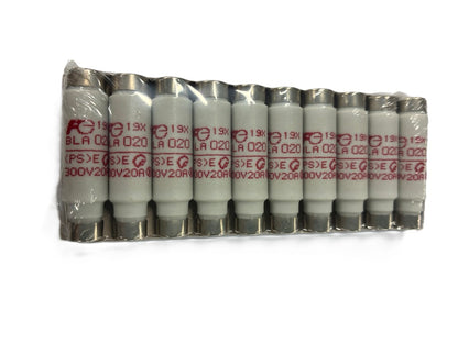栓形ヒューズ ヒューズリンク(ヒューズ筒) 300V 20A 10個入 BLA020-20A-10