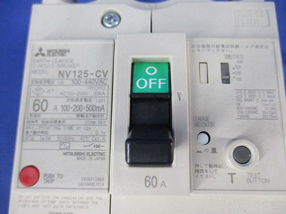 漏電遮断器3P3E60A NV63-CV