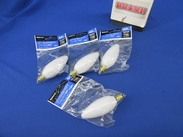 シャンデリア電球 E12(4個入)(ホワイト)National LC110V40W･W/E12