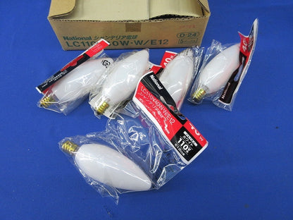 シャンデリア電球 E12(5個入)(ホワイト)National LC110V40W･W/E12
