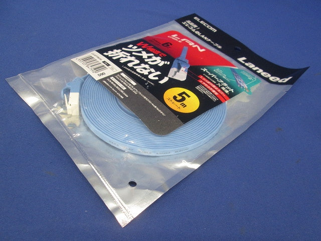 LANケーブル CAT6 5m スーパーフラット ブルー LD-GFT/BU50