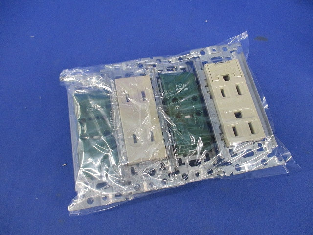 埋込ダブルコンセントセット(混在4個入)(利休色) WTF1502GK他