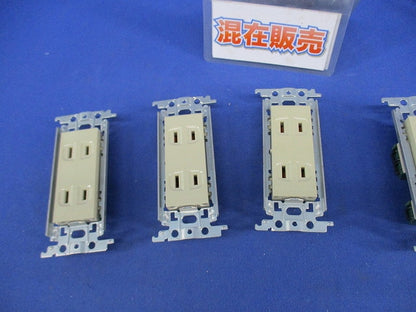 埋込ダブルコンセントセット(混在4個入)(利休色) WTF1502GK他