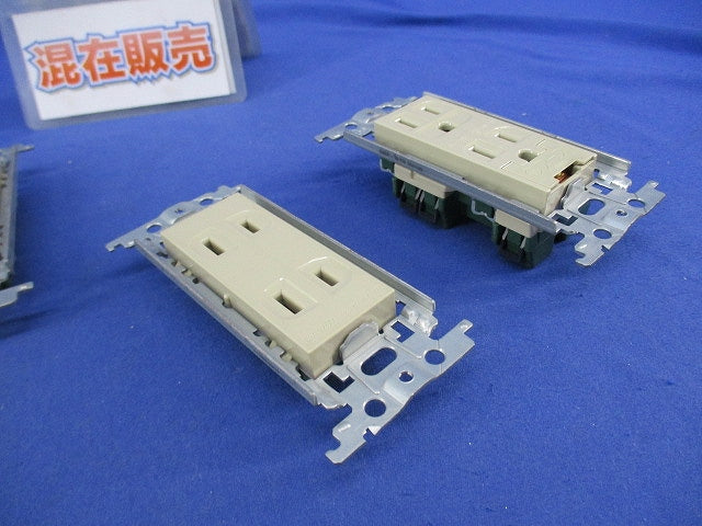 埋込ダブルコンセントセット(混在4個入)(利休色) WTF1502GK他