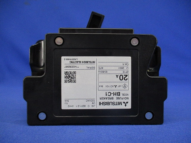 ノーヒューズ遮断器 分電盤用 2P1E AC100V 15A BH-C12P1E20A
