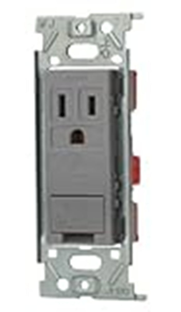 埋込アースターミナル付接地シングルコンセント 2PE 15A 125V ソリッドグレー JEC-BN-5GE-SG
