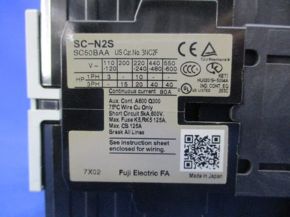 電磁接触器 200V SC-N2S