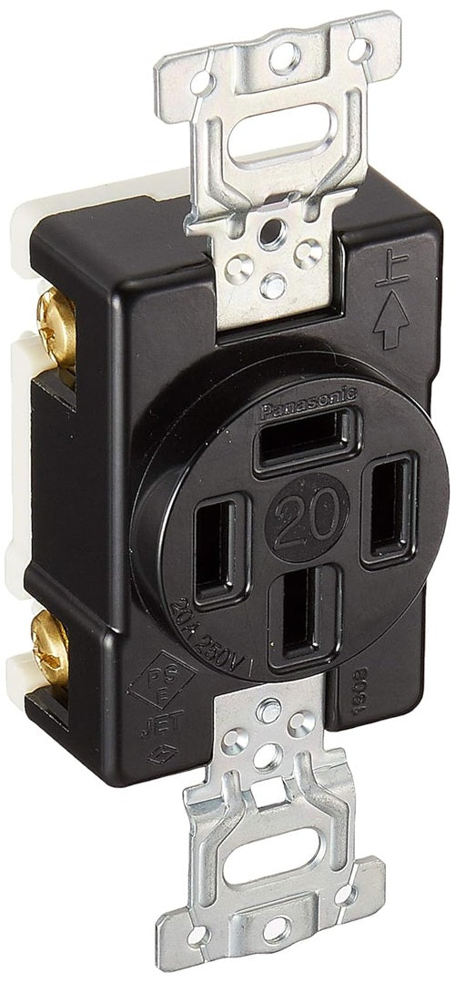 接地3P20A 埋込コンセント ブラック WF1420BK