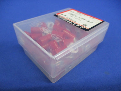 絶縁被覆付圧着端子 R形 100個入 赤 TMEV1.25-3.5-100