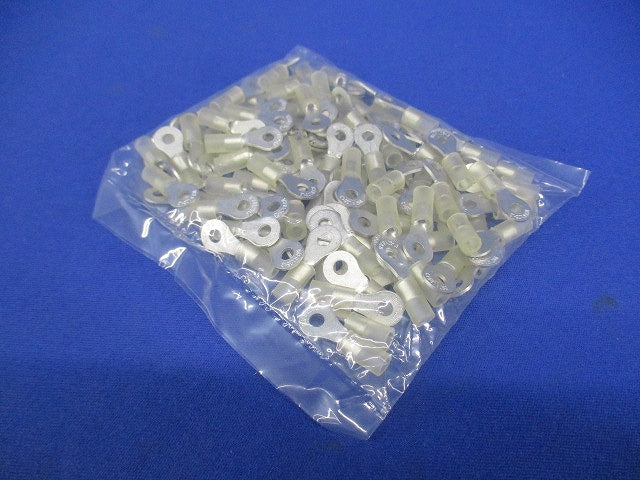 銅線用絶縁被覆付圧着端子 丸形端子 透明 RAV1.25-L3-100