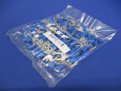 絶縁被覆付圧着端子 Y形 青 100個入 AVF2-5-100