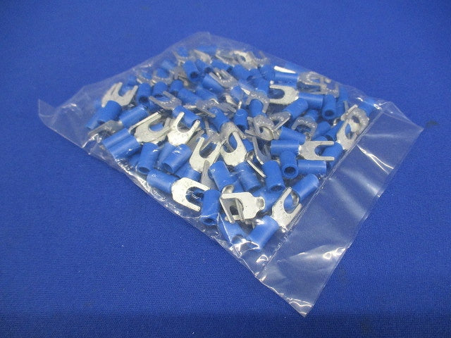 絶縁被覆付圧着端子 Y形 青 100個入 AVF2-5-100