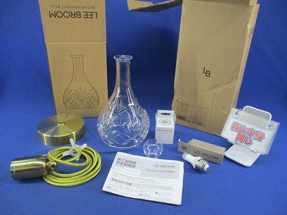 クリスタルガラス製ペンダントライトセット(真鍮 スチール)  NDC0151 +E26 LED BULB