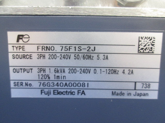 ファン･ポンプ(2乗低減トルク不可)用インバータ FRN0.75F1S-2J