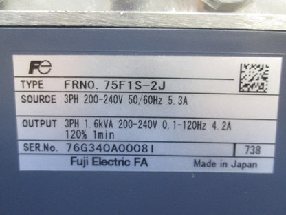 ファン･ポンプ(2乗低減トルク不可)用インバータ FRN0.75F1S-2J