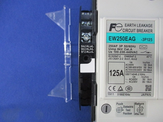 漏電遮断器3P125A(取付用付属品付) EW250EAG