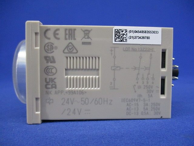 ソリッドステート タイマ 0.6/1.2/6/12ｓ 24ＶＡＣ／ＤＣ H3CR-H8L