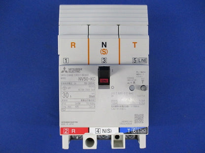 漏電ブレーカ 3P30A30mA AC100-200V APタイプ NV50-KC3P30A30mA