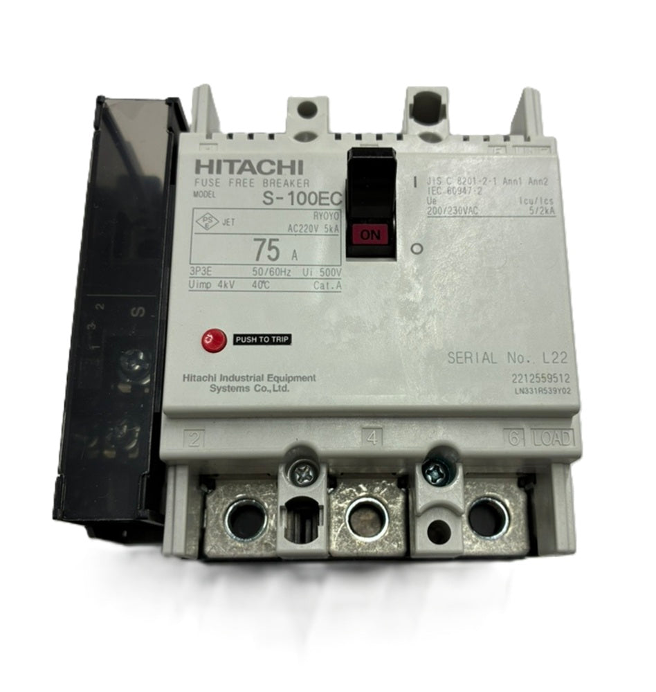 ヒューズフリー遮断機 S-100EC-3P-75A-AL-1C