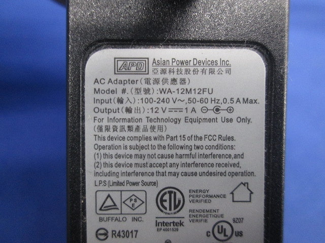 ACアダプター WA-12M12FU