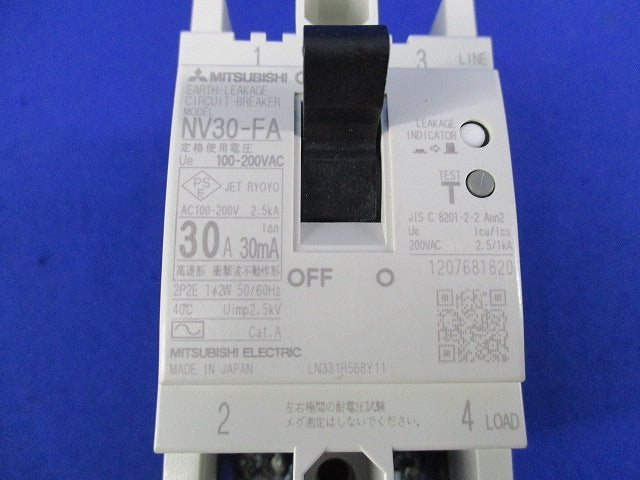 漏電遮断器2P2E30A NV30-FA