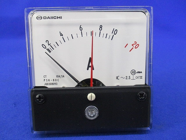 角形指示計器 交流電圧計10A/5A PSK-80C